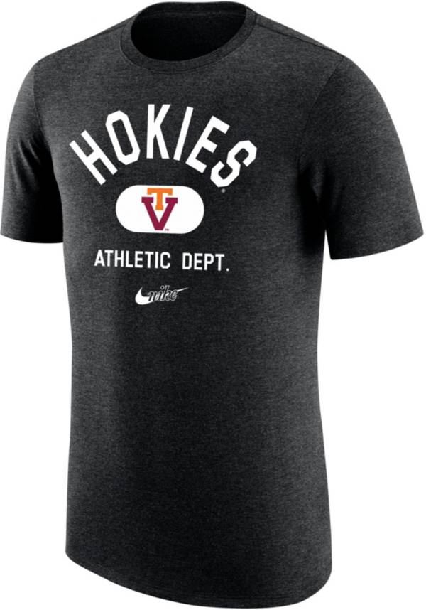 Nike Men's Virginia Tech Hokies Tri-Blend Old School Arch Black T-Shirt product image