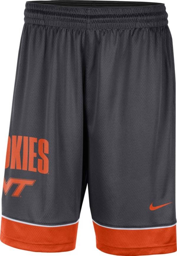 Nike Men's Virginia Tech Hokies Grey Dri-FIT Fast Break Shorts