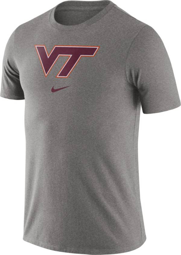 Nike Men's Virginia Tech Hokies Grey Essential Logo T-Shirt