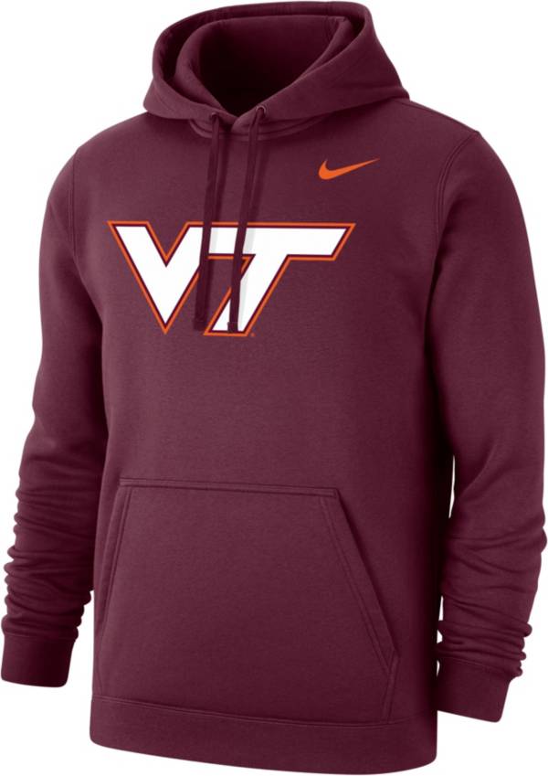 Nike Men's Virginia Tech Hokies Maroon Club Fleece Pullover Hoodie