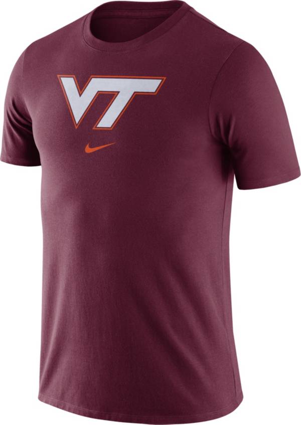 Nike Men's Virginia Tech Hokies Maroon Essential Logo T-Shirt