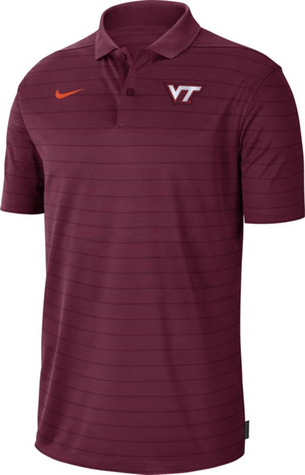 Nike Men's Virginia Tech Hokies Maroon Football Sideline Victory Polo