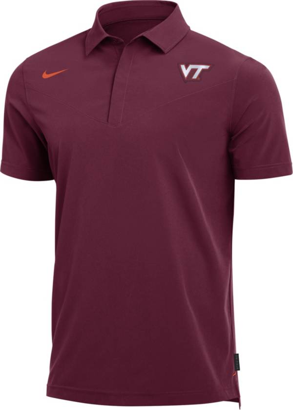 Nike Men's Virginia Tech Hokies Maroon Dri-FIT Football Sideline UV Polo product image