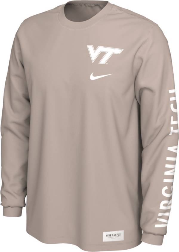 Nike Men's Virginia Tech Hokies Pastel Red Seasonal Cotton Long Sleeve T-Shirt product image