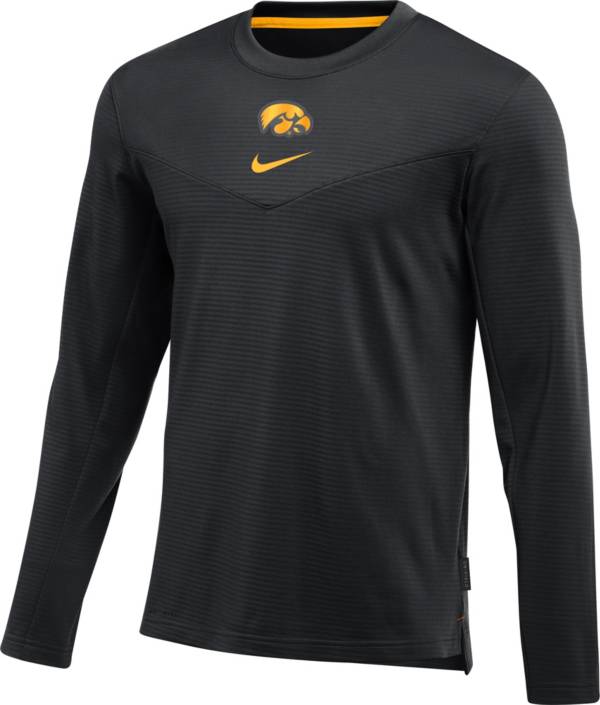 Nike Men's Iowa Hawkeyes Dry Top Crew Neck Black Sweatshirt