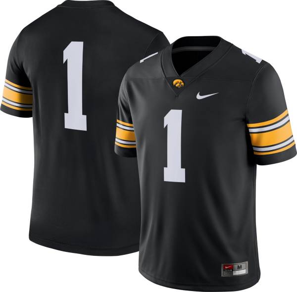 Nike Men's Iowa Hawkeyes #1 Black Dri-FIT Game Football Jersey