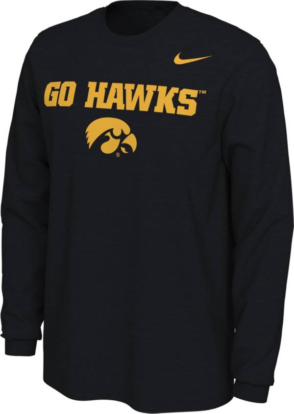 Nike Men's Iowa Hawkeyes Go Hawks Mantra Black Long Sleeve T-Shirt