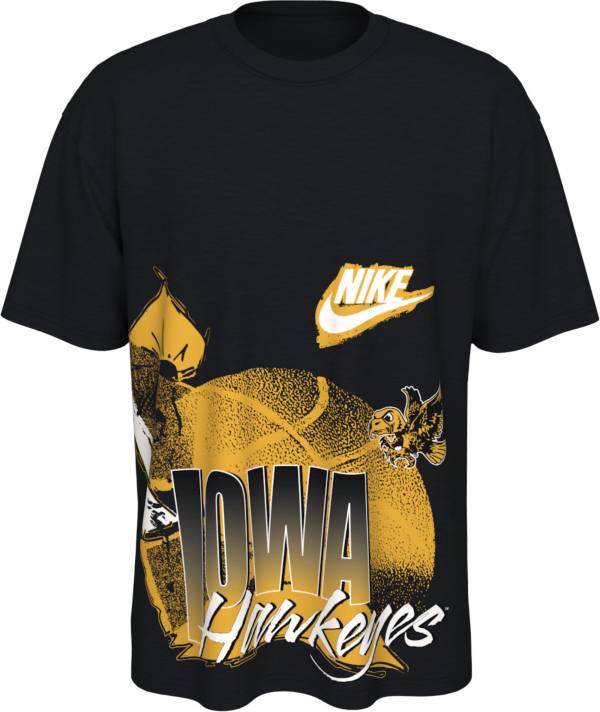 Nike Men's Iowa Hawkeyes Black Max90 90's Basketball T-Shirt