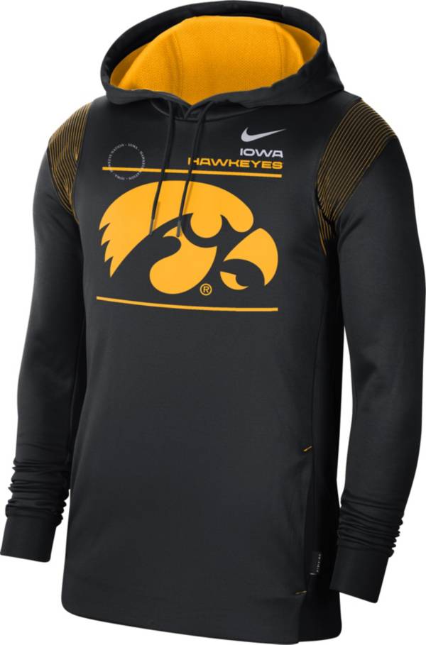 Nike Men's Iowa Hawkeyes Therma Performance Pullover Black Hoodie