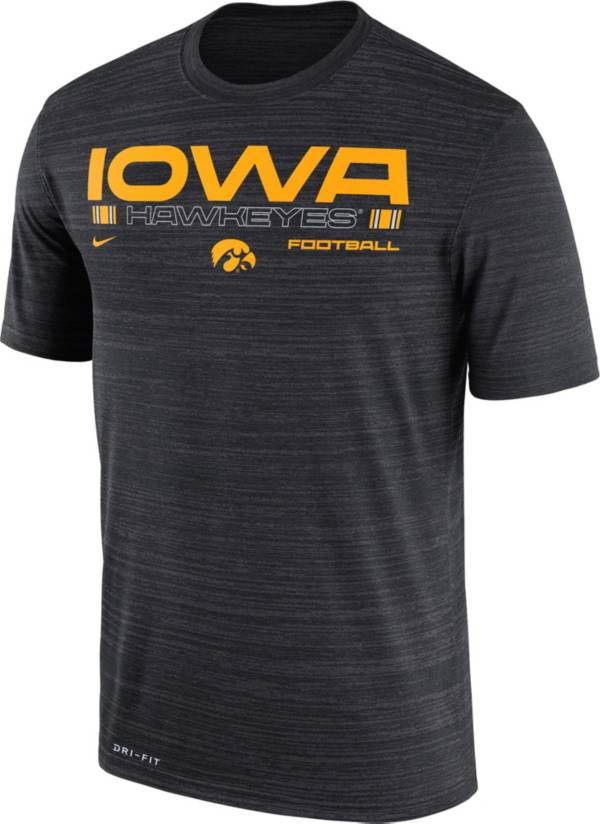 Nike Men's Iowa Hawkeyes Velocity Legend Football Black T-Shirt