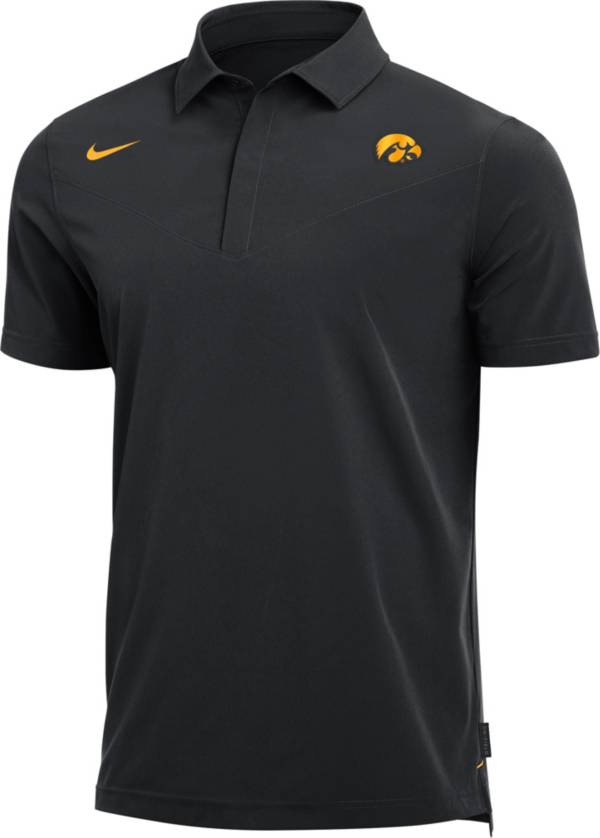 Nike Men's Iowa Hawkeyes Dri-FIT Football Sideline UV Black Polo