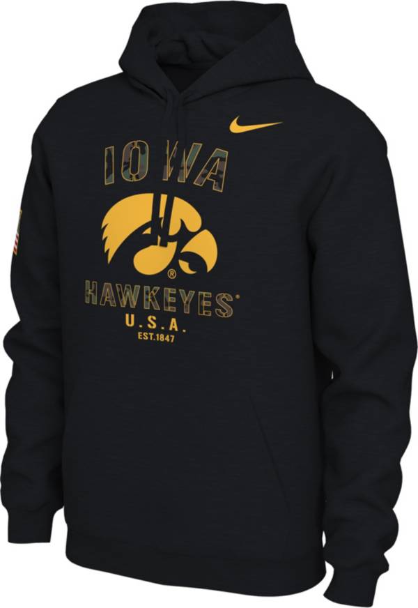 Nike Men's Iowa Hawkeyes Veterans Day Black Pullover Hoodie