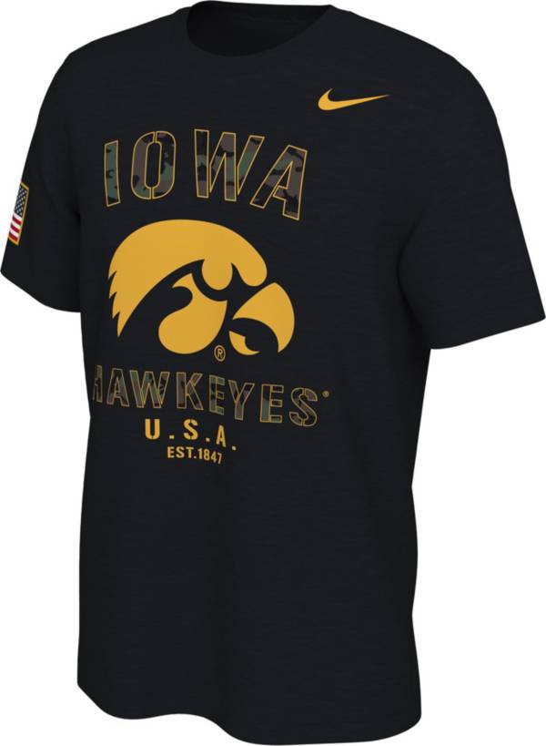 Nike Men's Iowa Hawkeyes Veterans Day Black T-Shirt