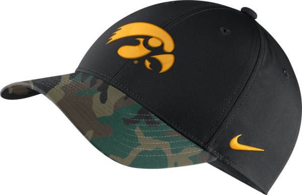 Nike Men's Iowa Hawkeyes Black/Camo Military Appreciation Adjustable Hat