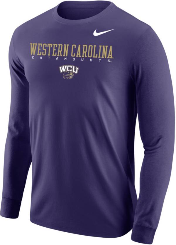 Nike Men's Western Carolina Catamounts Purple Core Cotton Graphic Long Sleeve T-Shirt