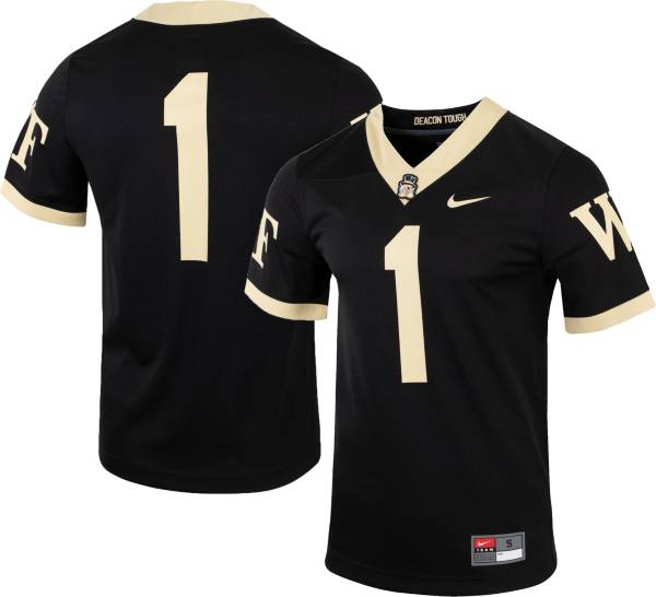 Nike Men's Wake Forest Demon Deacons #1 Black Game Vapor Untouchable Football Jersey product image