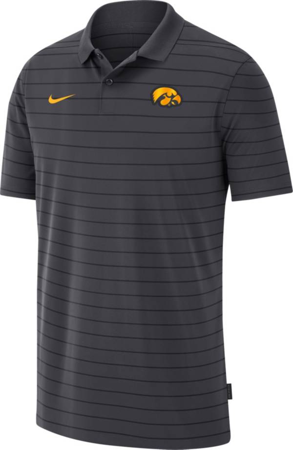 Nike Men's Iowa Hawkeyes Grey Football Sideline Victory Polo