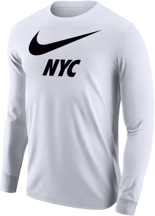 Nike Men's New York City Long Sleeve White T-Shirt