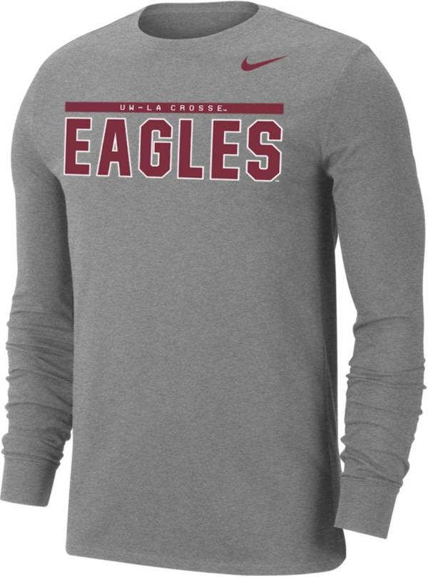 Nike Men's UW-La Crosse Eagles Gray Dri-FIT Cotton Long Sleeve T-Shirt