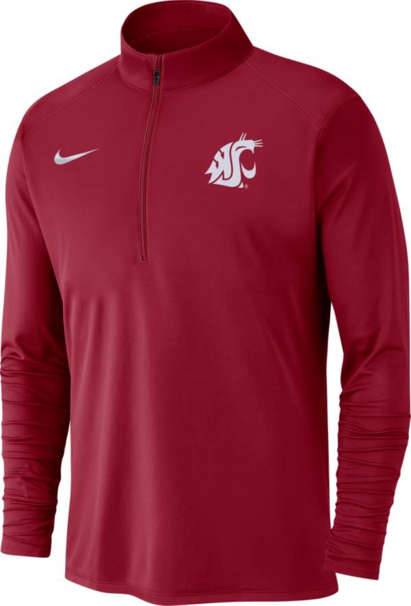 Nike Men's Washington State Cougars Crimson Dri-FIT Pacer Quarter-Zip Shirt