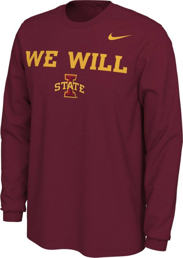 Nike Men's Iowa State Cyclones Cardinal We Will Mantra Long Sleeve T-Shirt