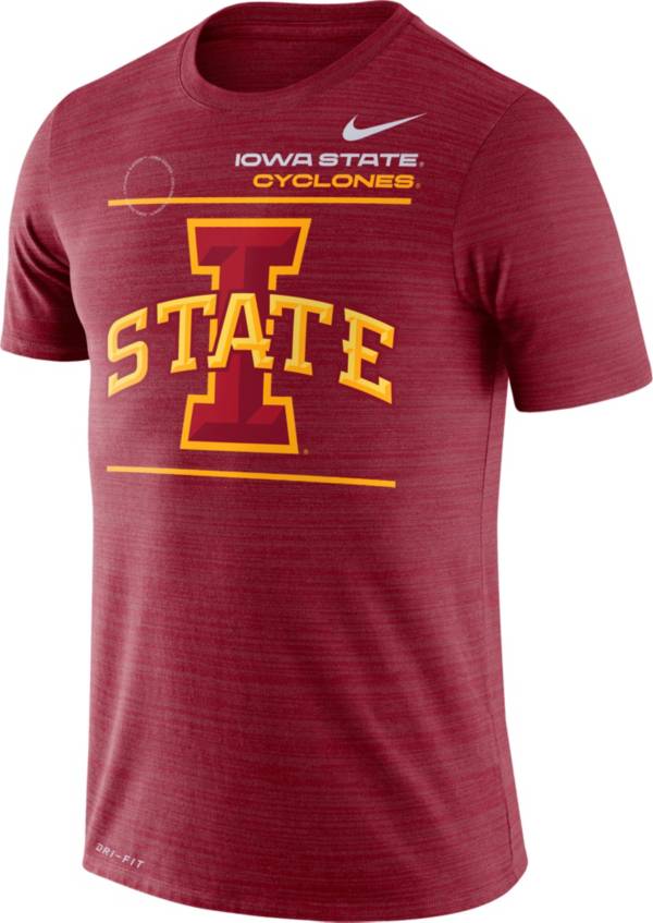 Nike Men's Iowa State Cyclones Cardinal Dri-FIT Velocity Football Sideline T-Shirt