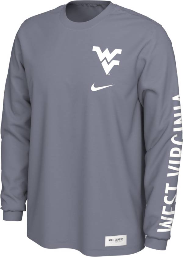 Nike Men's West Virginia Mountaineers Pastel Blue Seasonal Cotton Long Sleeve T-Shirt product image