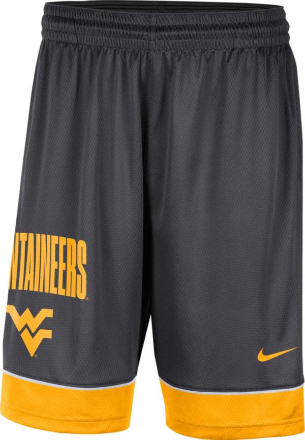 Nike Men's West Virginia Mountaineers Grey Dri-FIT Fast Break Shorts