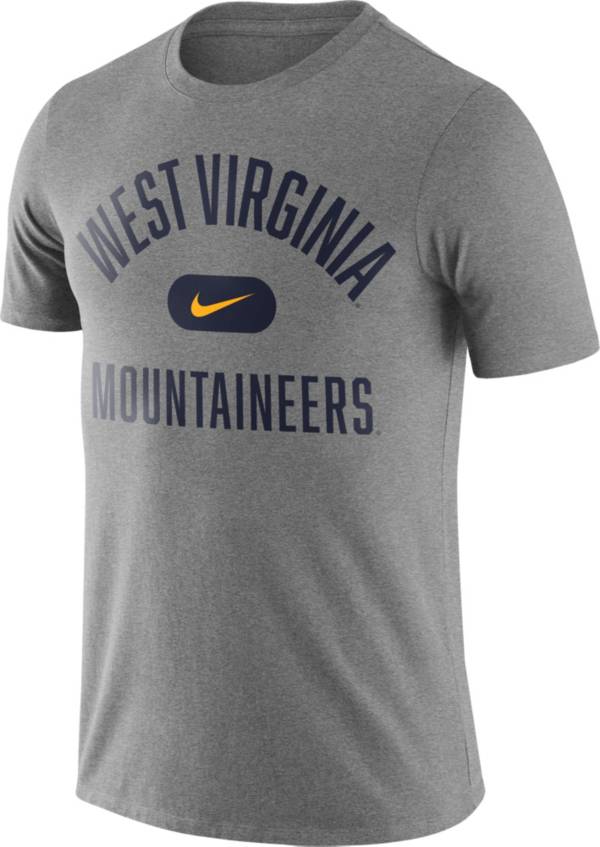 Nike Men's West Virginia Mountaineers Grey Basketball Team Arch T-Shirt