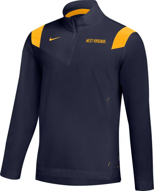 Nike Men's West Virginia Mountaineers Blue Football Sideline Coach Lightweight Jacket