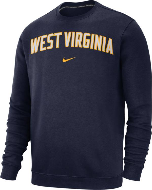 Nike Men's West Virginia Mountaineers Blue Club Fleece Crew Neck Sweatshirt