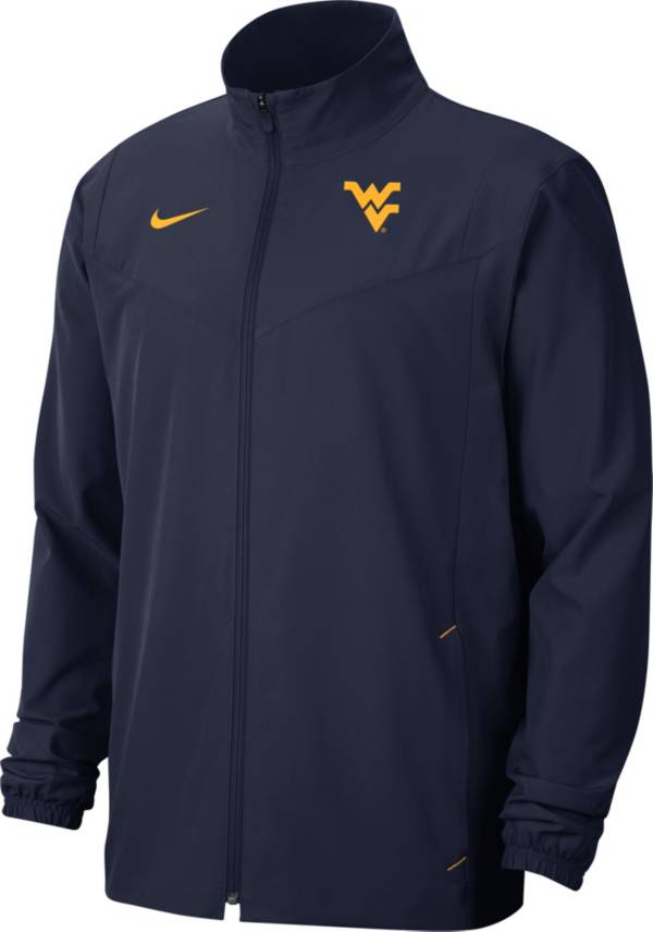 Nike Men's West Virginia Mountaineers Blue Football Sideline Woven Full-Zip Jacket