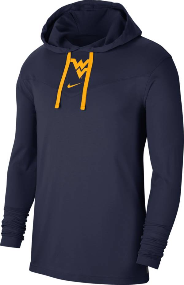 Nike Men's West Virginia Mountaineers Blue Long Sleeve Hooded T-Shirt