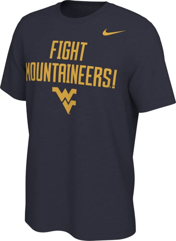 Nike Men's West Virginia Mountaineers Blue Fight Mountaineers! Mantra T-Shirt
