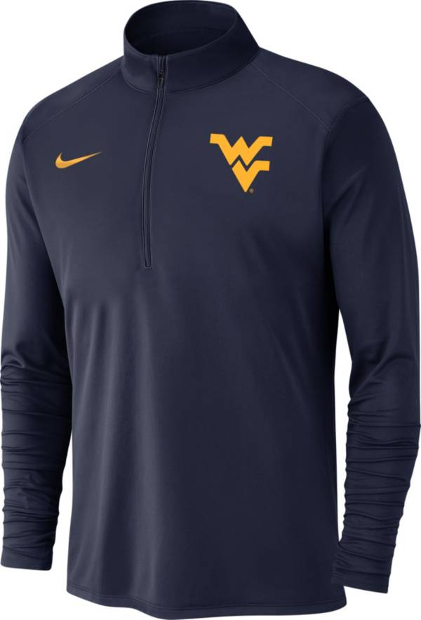 Nike Men's West Virginia Mountaineers Blue Dri-FIT Pacer Quarter-Zip Shirt