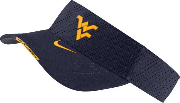 Nike Men's West Virginia Mountaineers Blue Aero Football Sideline Visor