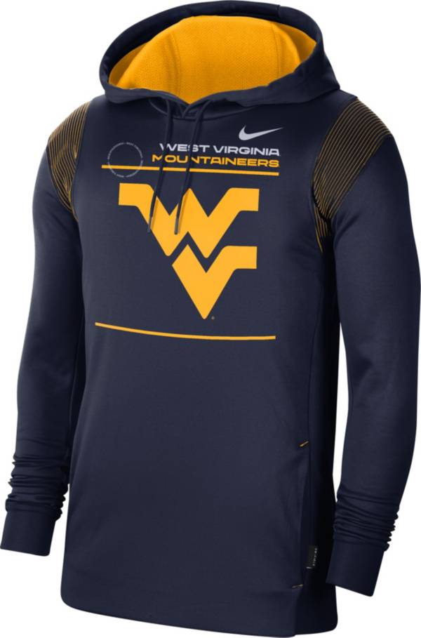 Nike Men's West Virginia Mountaineers Blue Therma Performance Pullover Hoodie