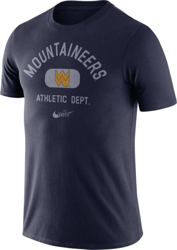Nike Men's West Virginia Mountaineers Blue Tri-Blend Old School Arch T-Shirt