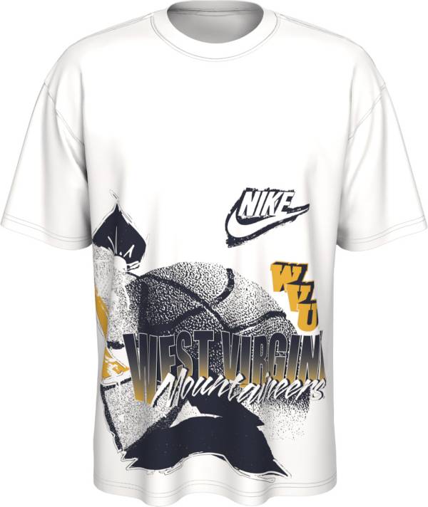 Nike Men's West Virginia Mountaineers White Max90 90's Basketball T-Shirt