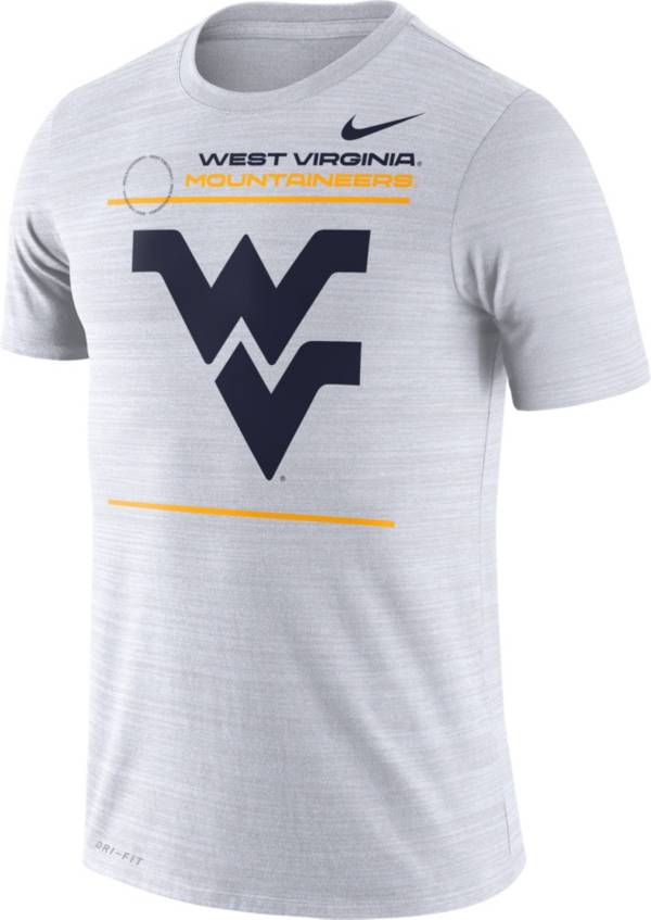 Nike Men's West Virginia Mountaineers Dri-FIT Velocity Football Sideline White T-Shirt