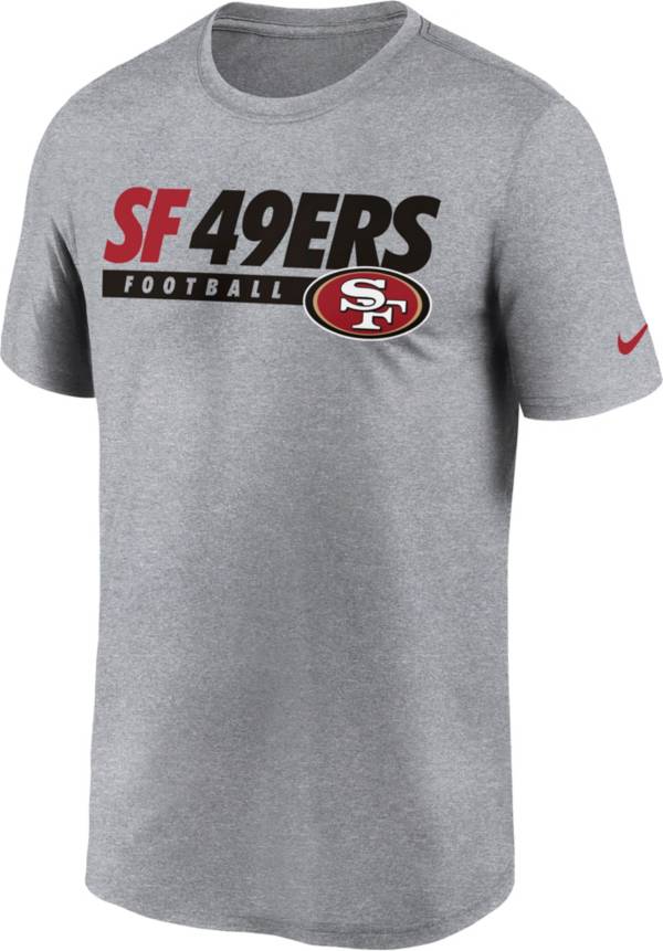 Nike Men's San Francisco 49ers Club Wordmark Legend Grey T-Shirt