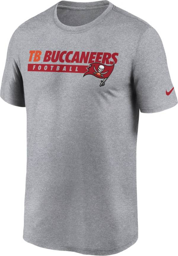 Nike Men's Tampa Bay Buccaneers Club Wordmark Legend Grey T-Shirt