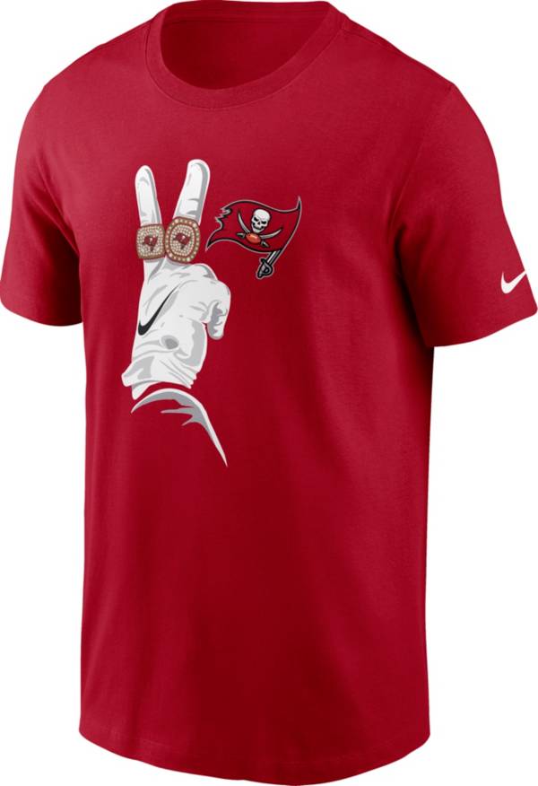 Nike Men's Tampa Bay Buccaneers Piece Sign Rings Red T-Shirt