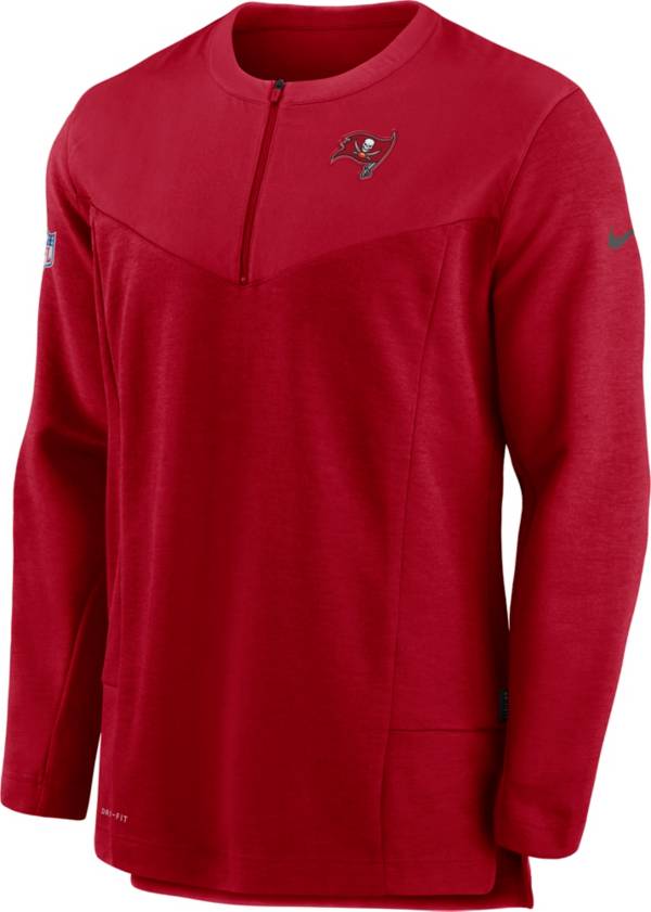 Nike Men's Tampa Bay Buccaneers Sideline Coach Half-Zip Red Pullover