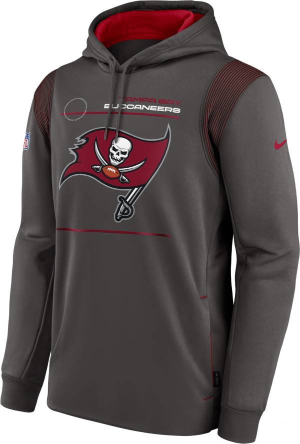 Nike Men's Tampa Bay Buccaneers Sideline Therma-FIT Pewter Pullover Hoodie