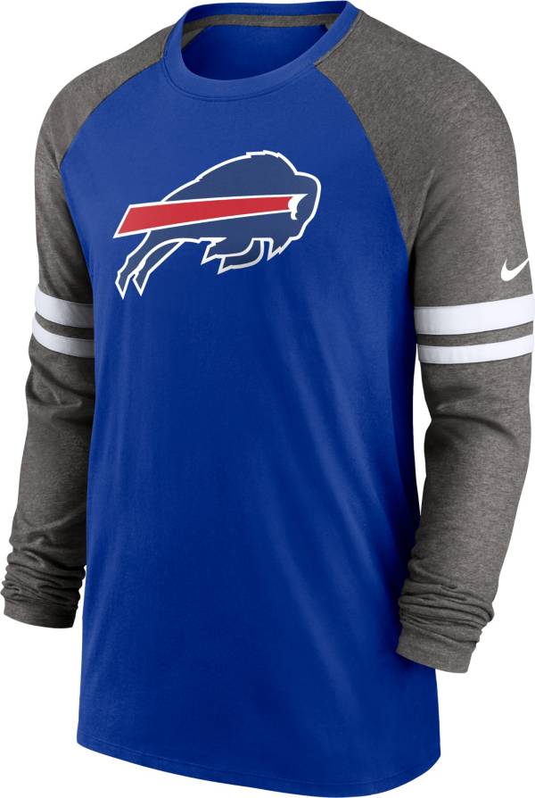 Nike Men's Buffalo Bills Dri-FIT Royal Long Sleeve Raglan T-Shirt