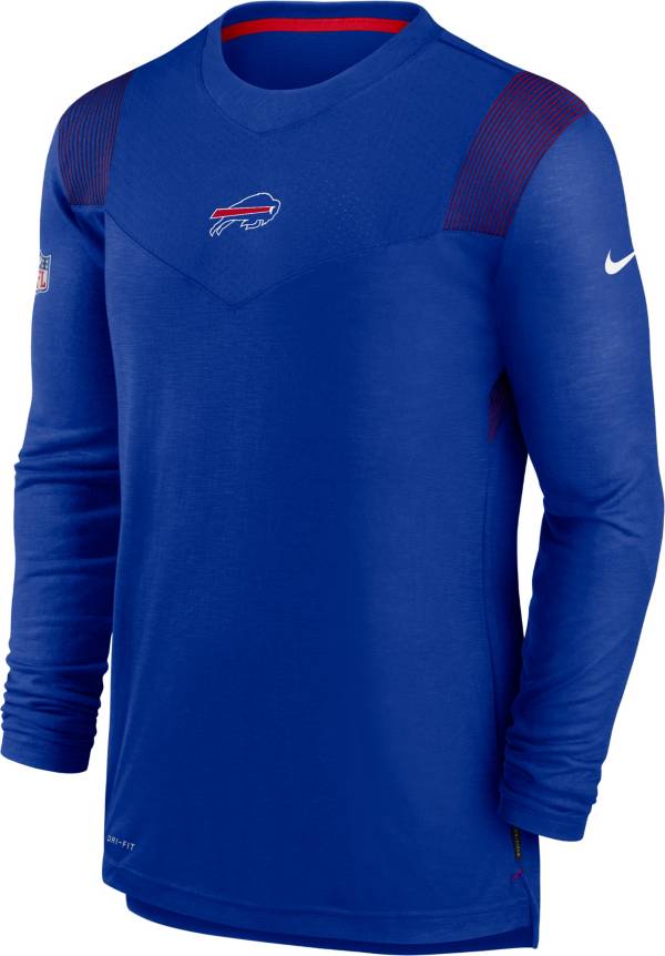 Nike Men's Buffalo Bills Sideline Player Dri-FIT Long Sleeve Royal T-Shirt