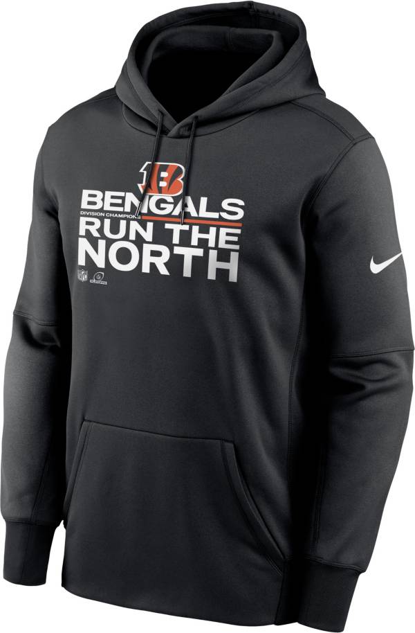 Nike Men's Cincinnati Bengals 2021 Run the AFC North Division Champions Black Pullover Hoodie