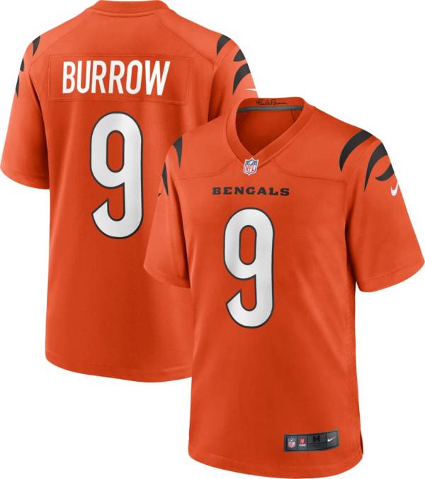 صندوق احذيه Nike Men's Cincinnati Bengals Joe Burrow #9 Alternate Orange Game Jersey صندوق احذيه