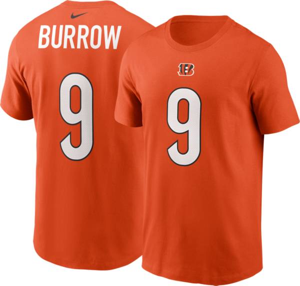 Nike Men's Cincinnati Bengals Joe Burrow #9 Orange T-Shirt
